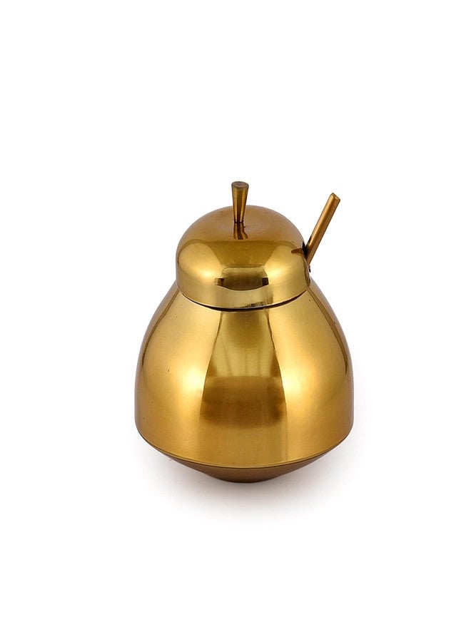 إيلان وعاء سمن إيلان دباحس آند دايز مع غطاء وملعقة، وعاء سمن وزيت من الفولاذ المقاوم للصدأ (250 مل، لون ذهبي عتيق) - Image 4